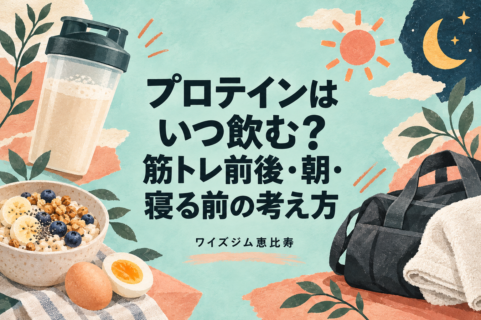 プロテインはいつ飲む？筋トレ前後・朝・寝る前の考え方