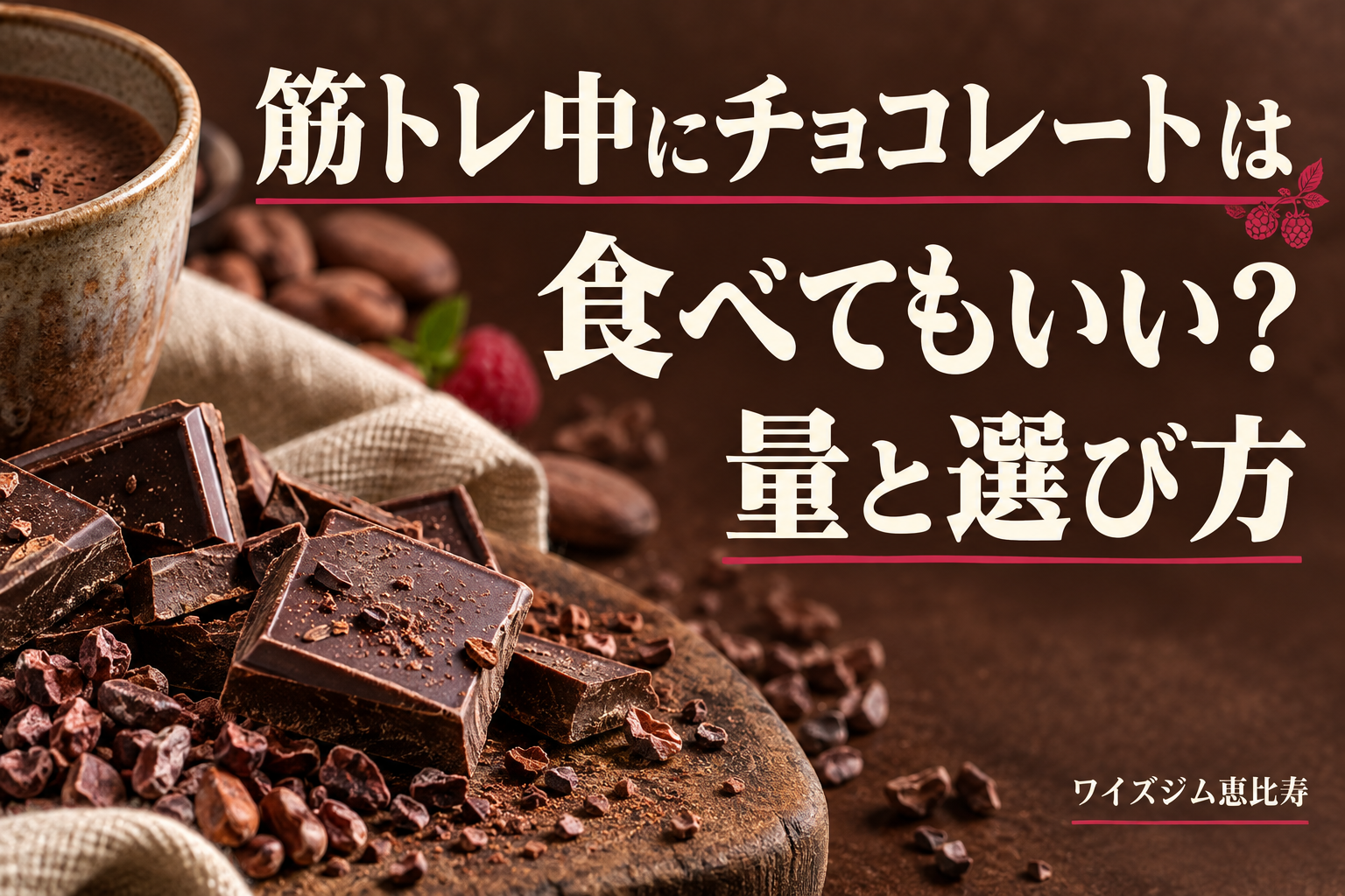 筋トレ中にチョコレートは食べてもいい?量と選び方
