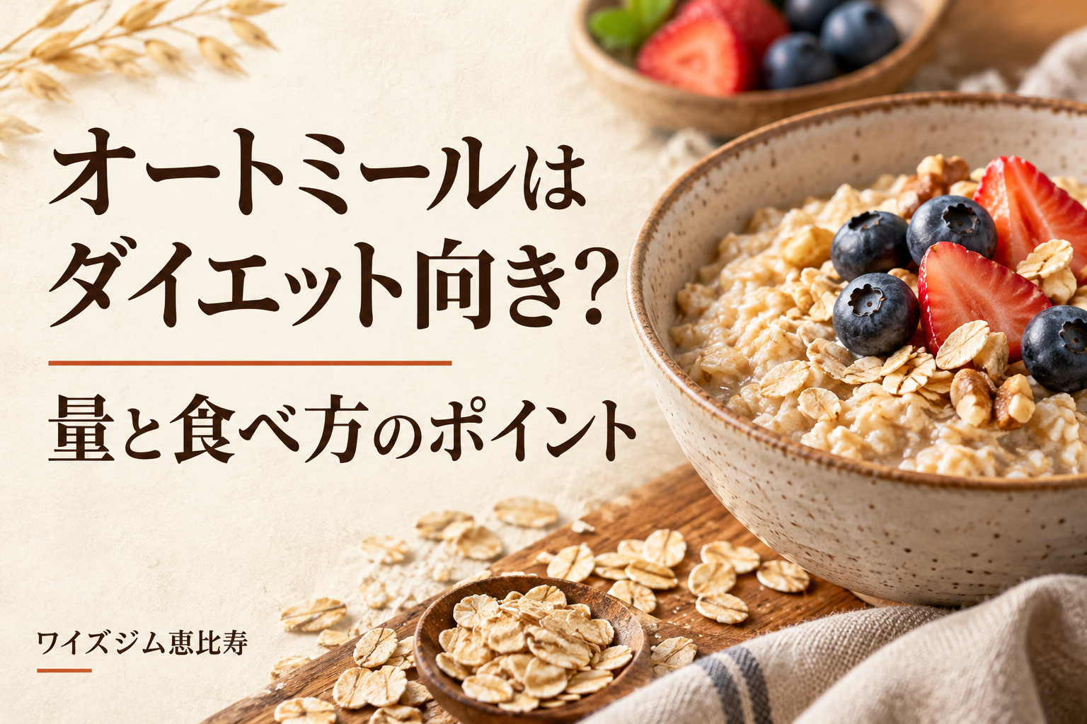 オートミールはダイエット向き?量と食べ方のポイント