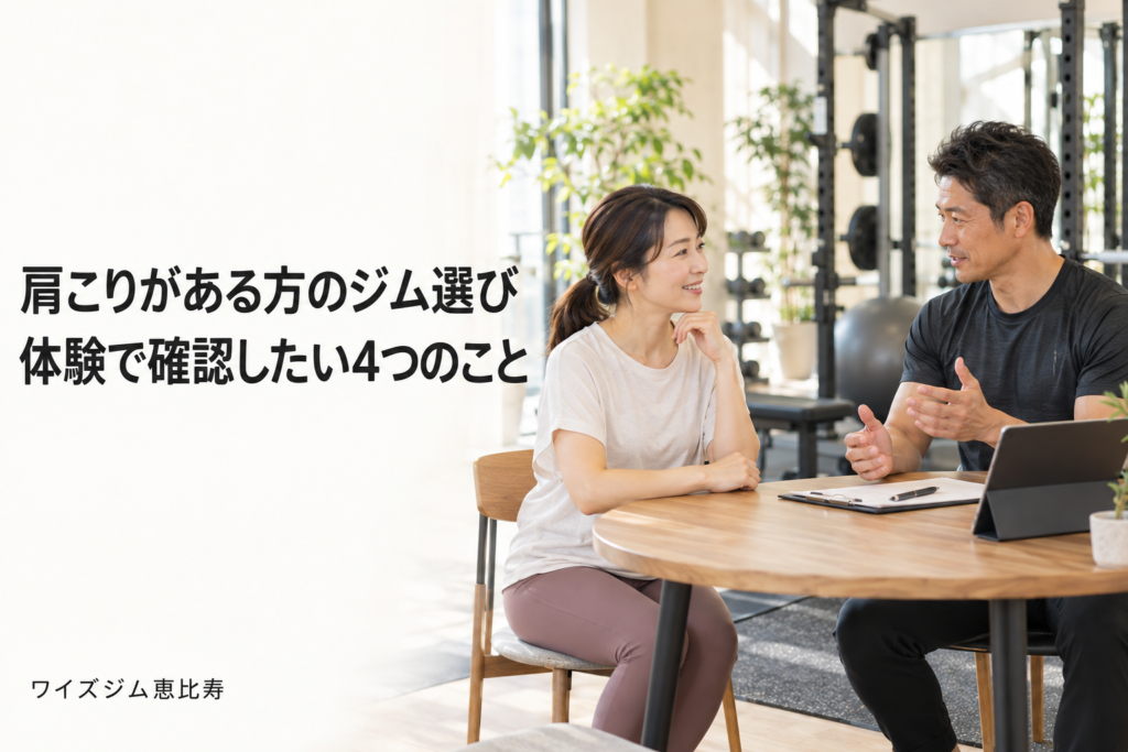 肩こりがある人のパーソナルジム選び｜恵比寿で確認したい4つのこと