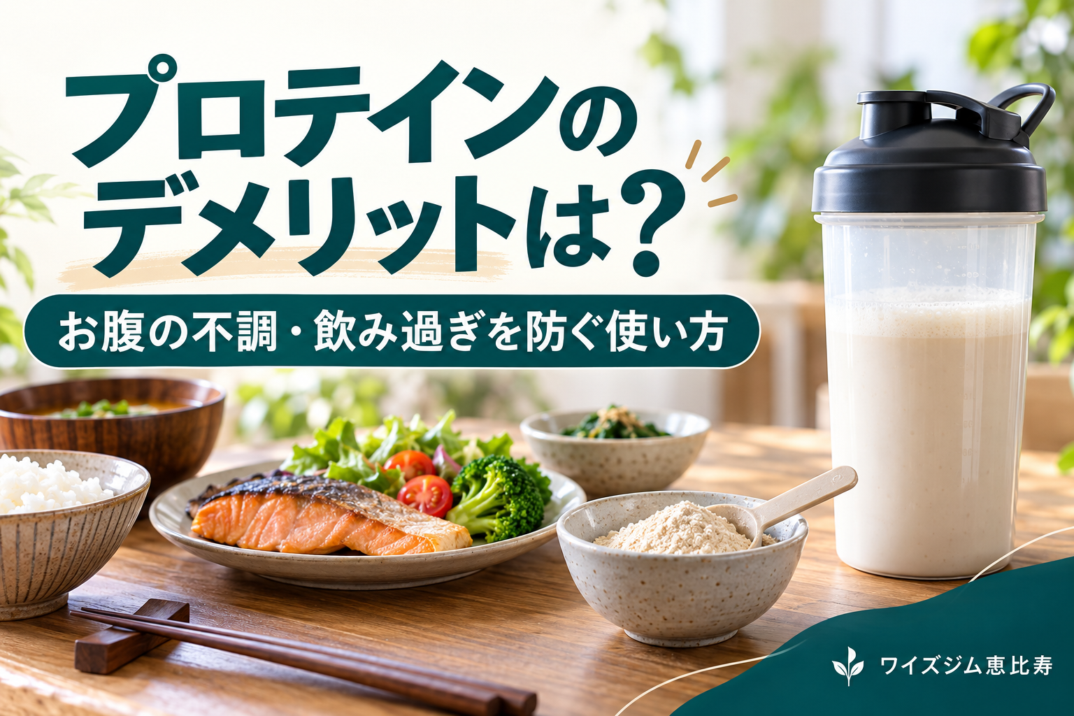 プロテインのデメリットは?お腹の不調・飲み過ぎを防ぐ使い方