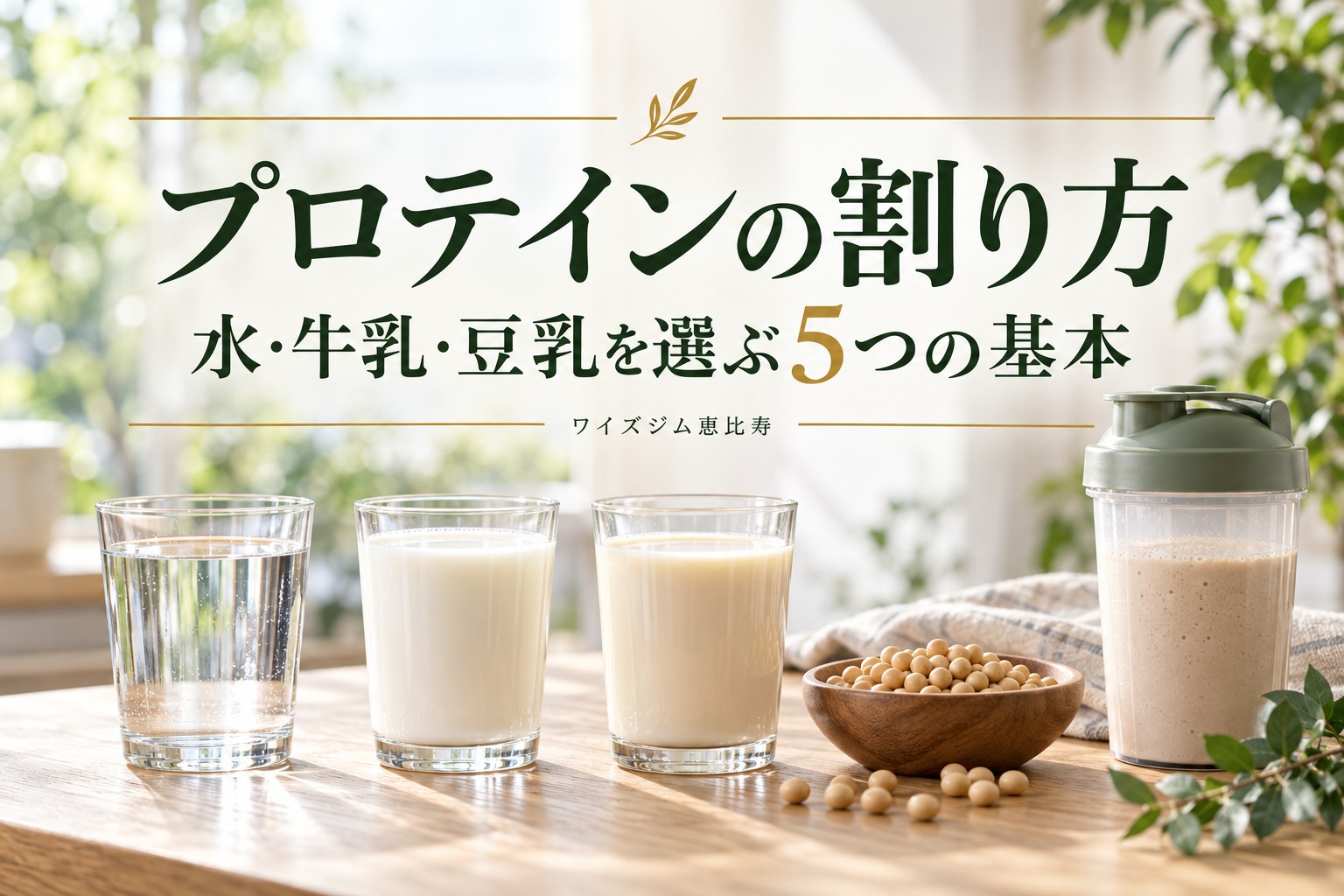 プロテインの割り方|水・牛乳・豆乳を選ぶ5つの基本