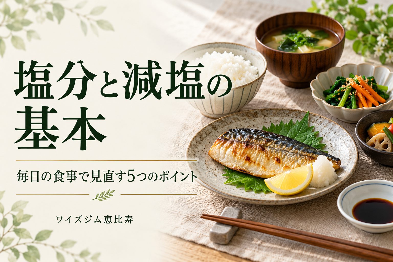 塩分と減塩の基本|毎日の食事で見直す5つのポイント