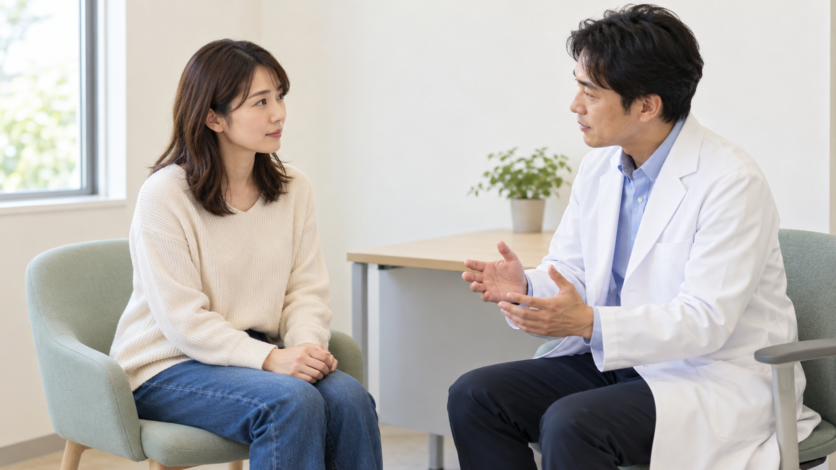 足首の状態について医療従事者に相談する人のイメージ