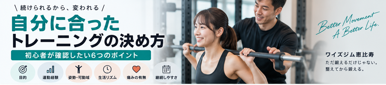 自分に合った筋トレメニューの決め方｜初心者が確認したい6つのポイント