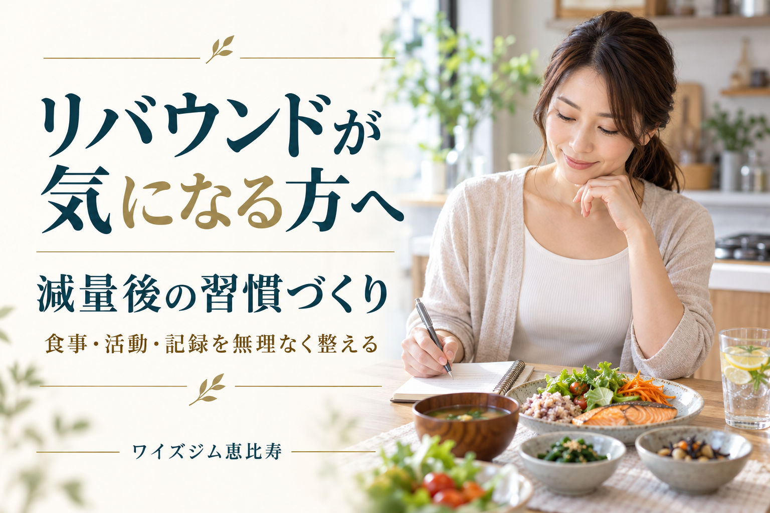 リバウンドが気になる方へ｜減量後の食事・活動・記録の整え方