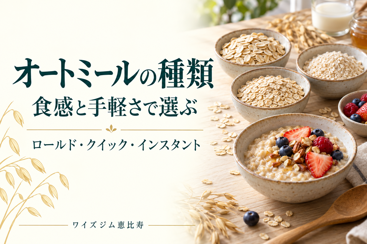 オートミールの種類と違い|食感・調理時間・表示で選ぶ基本