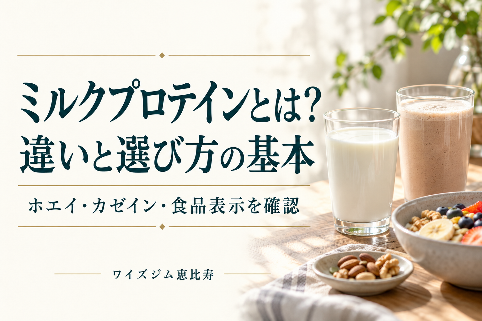 ミルクプロテインとは?ホエイ・カゼインとの違いと選び方