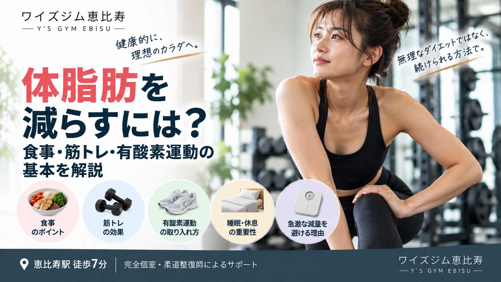 体脂肪を減らすには？食事・筋トレ・有酸素運動の基本を解説