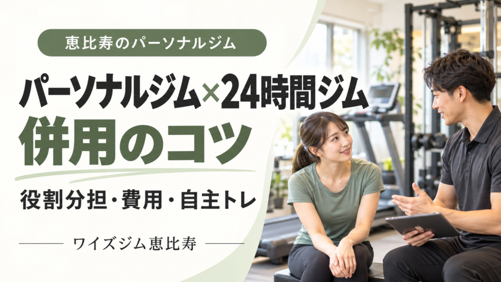 恵比寿でパーソナルジムと24時間ジムを併用するには｜役割分担と費用の考え方