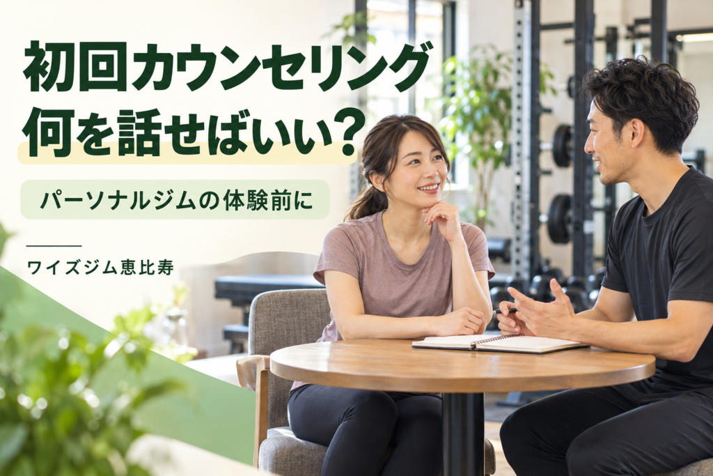パーソナルジムの初回カウンセリングで何を話す？恵比寿で体験前に準備したいこと