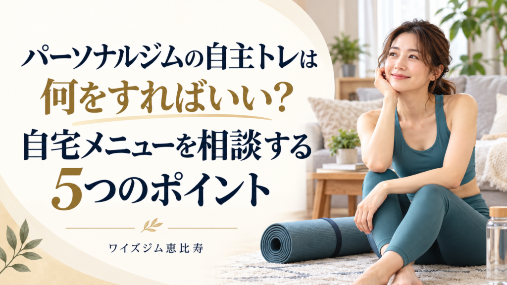 パーソナルジムの自主トレは何をすればいい？自宅メニューを相談する5つのポイント