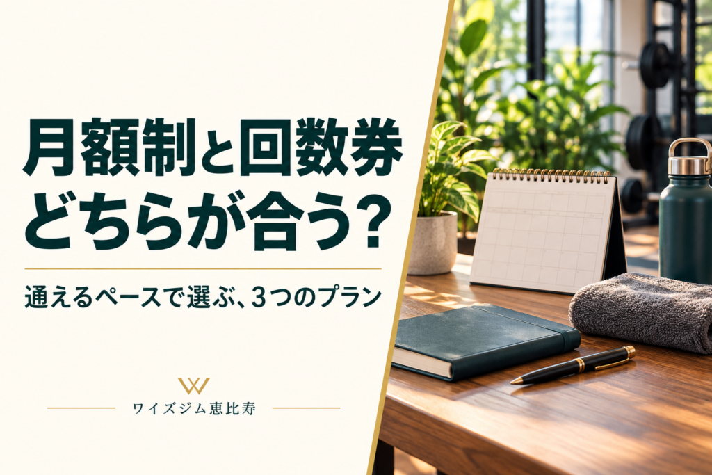 月額制と回数券、どちらが合う？恵比寿でパーソナルジムの通い方を選ぶポイント