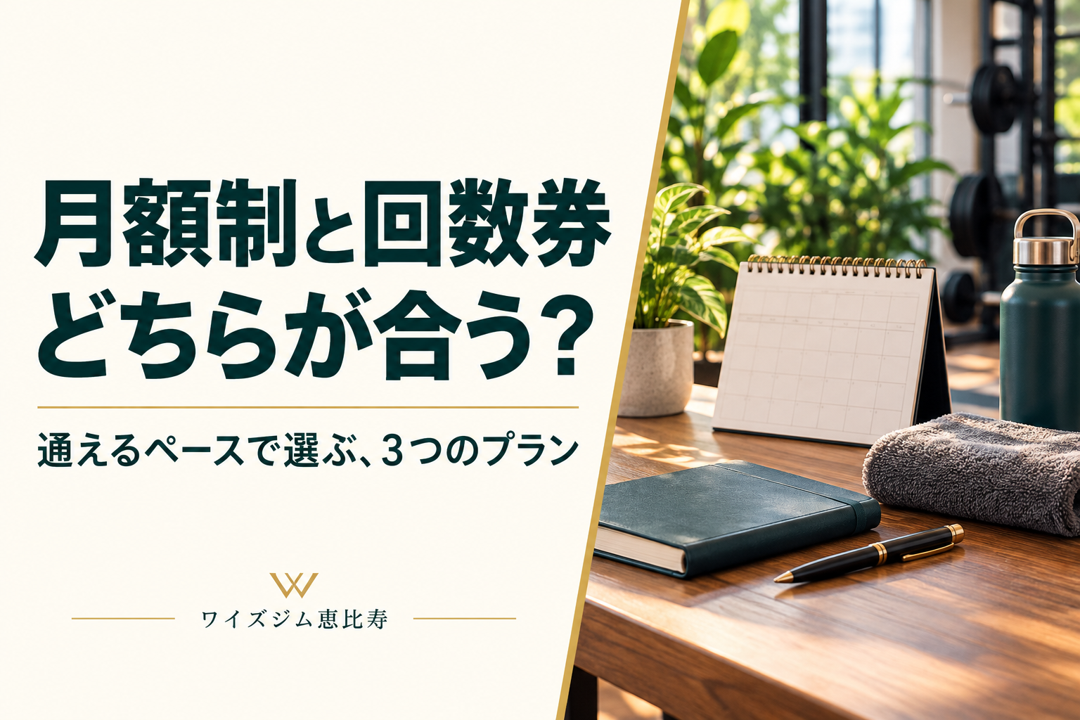 月額制と回数券、どちらが合う?恵比寿でパーソナルジムの通い方を選ぶポイント