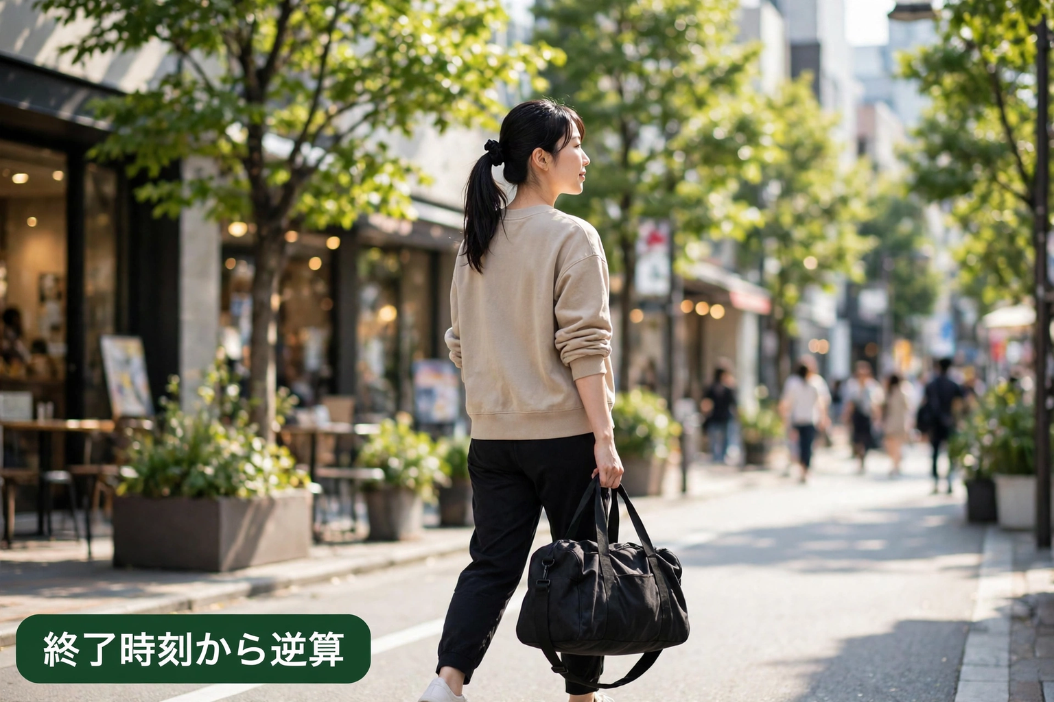 体験前後の予定をカレンダーと時計で確認する様子