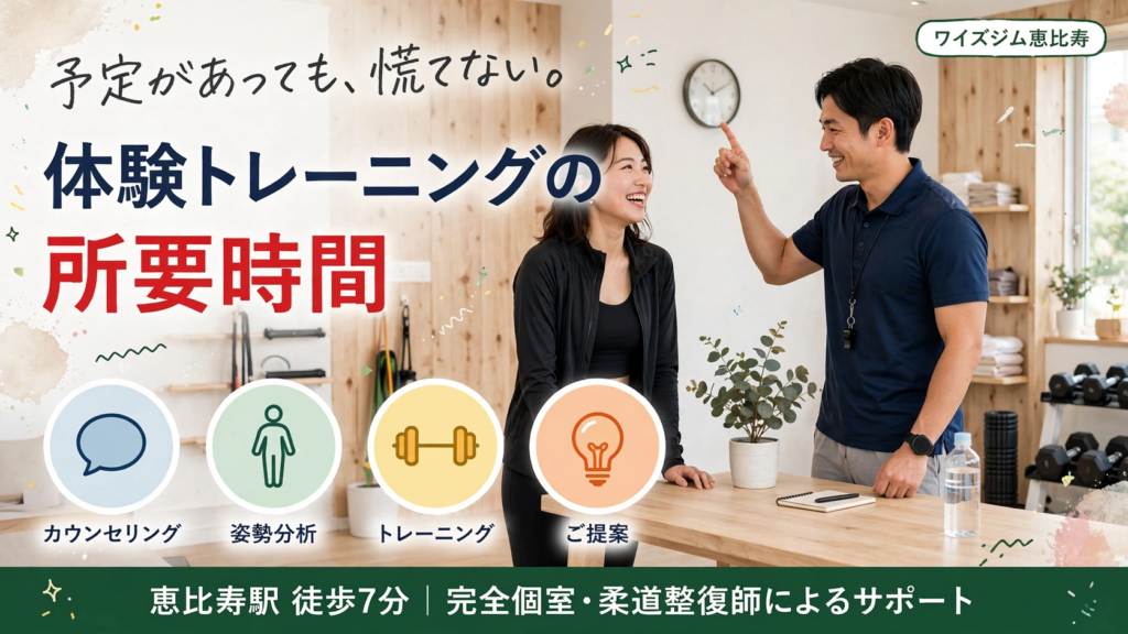 パーソナルジムの体験トレーニングにかかる時間は？当日の流れと予定の組み方