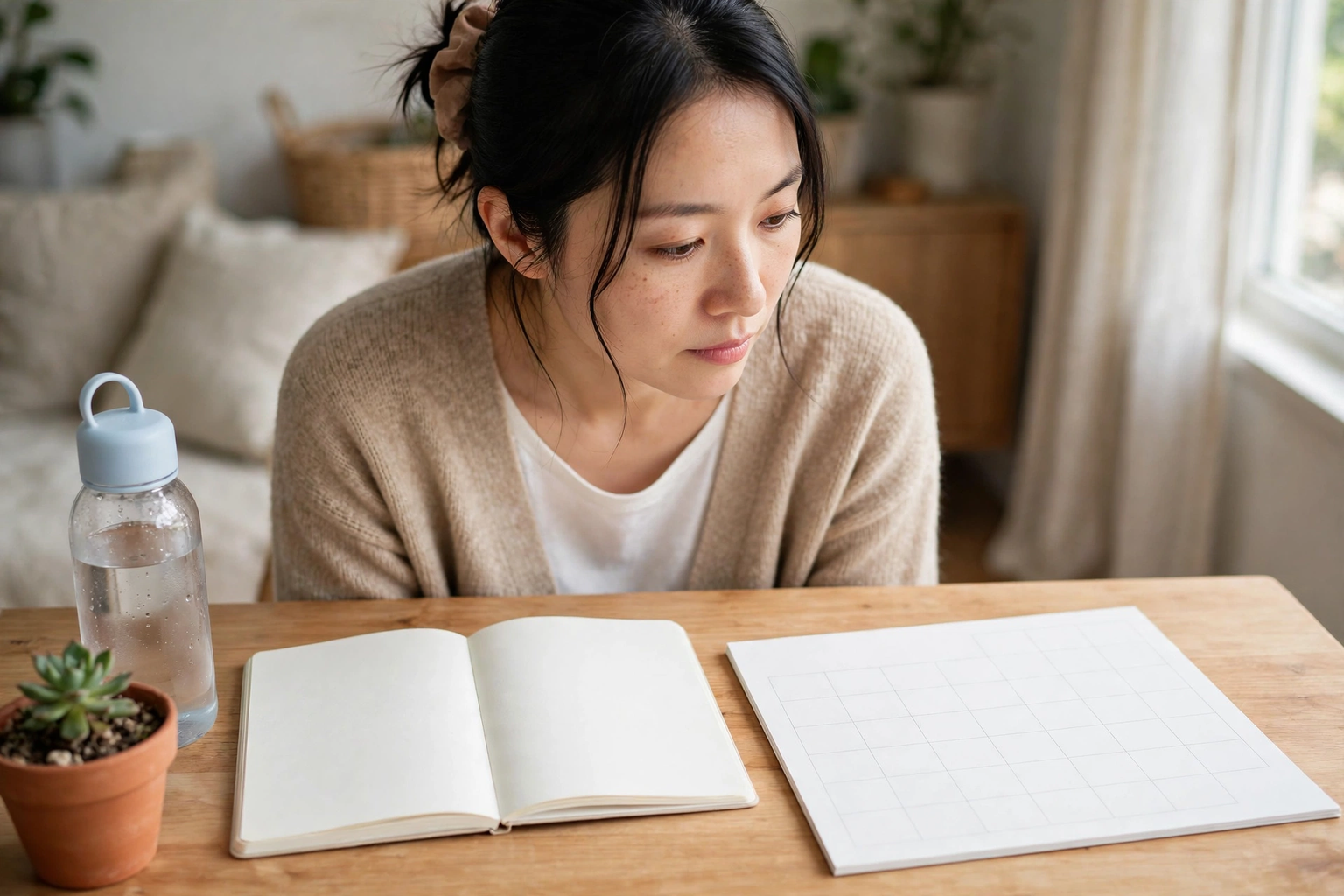 料金表を見ながら通い方を考える様子